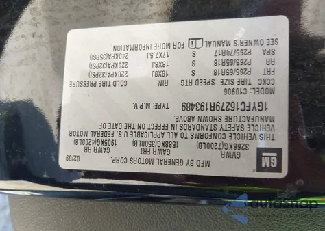 2009 Cadillac Escalade Esv Standard from USA, damaged, VIN 1GYFC16279R193489